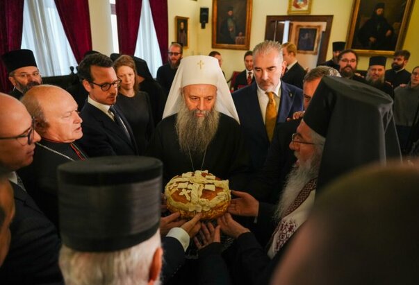 Kardinal Nemet na krsnoj slavi Patrijarha srpskog Porfirija